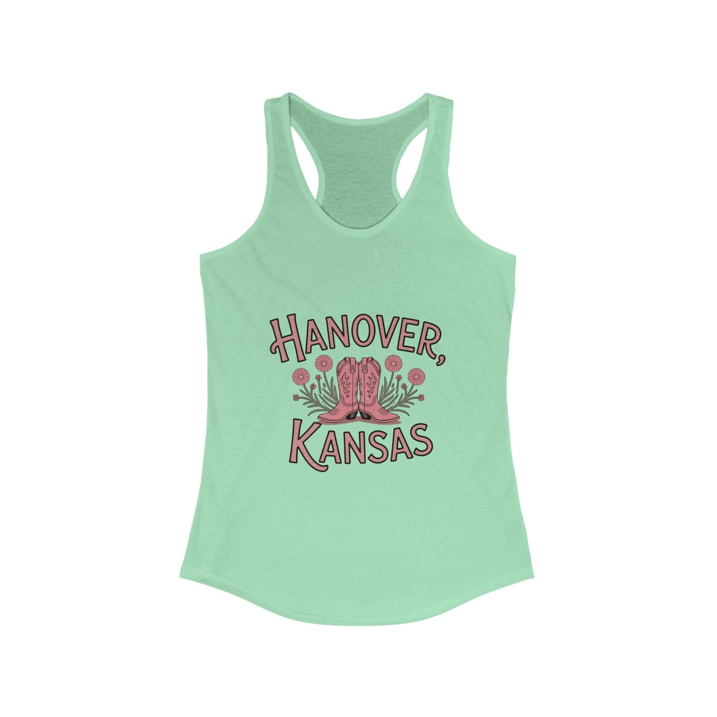 Hanover, Kansas Racerback Tank, Women's Summer Shirt, Travel Souvenir, Country Music Concert Tank, Gift for Her, Casual Outfit