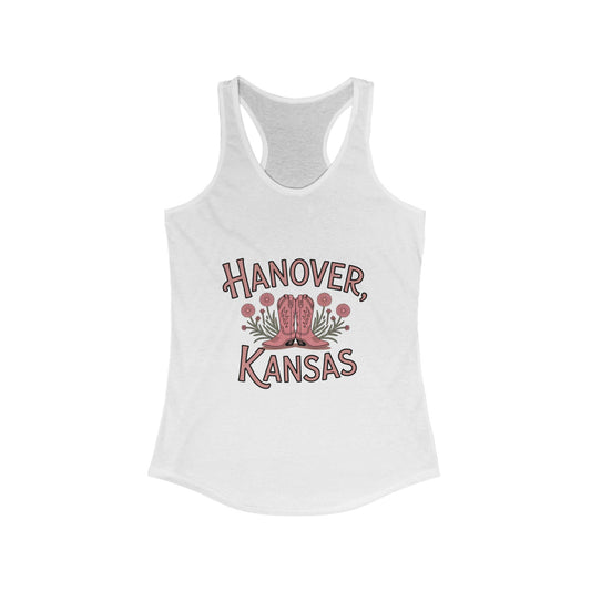 Hanover, Kansas Racerback Tank, Women's Summer Shirt, Travel Souvenir, Country Music Concert Tank, Gift for Her, Casual Outfit